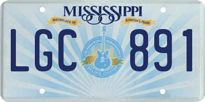 MS license plate LGC891