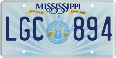MS license plate LGC894