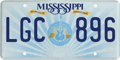 MS license plate LGC896