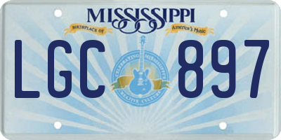 MS license plate LGC897