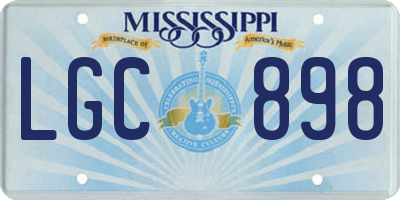 MS license plate LGC898