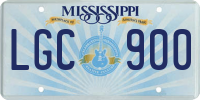 MS license plate LGC900