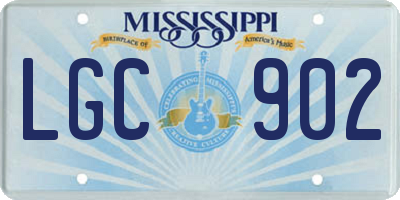 MS license plate LGC902