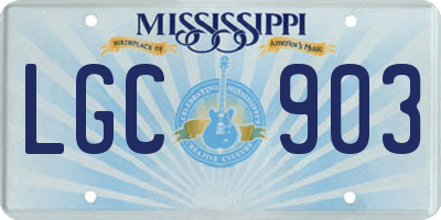 MS license plate LGC903