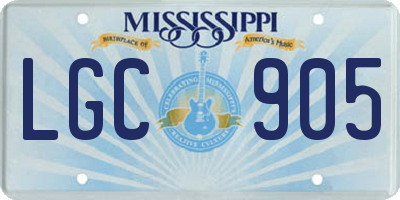 MS license plate LGC905