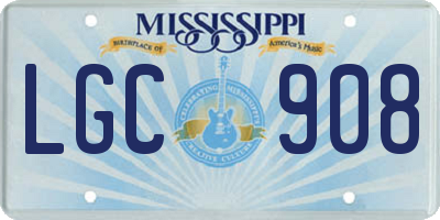 MS license plate LGC908
