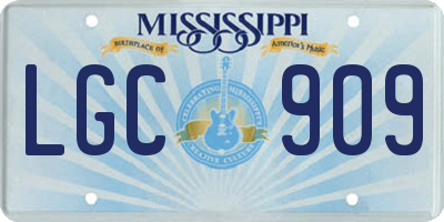 MS license plate LGC909