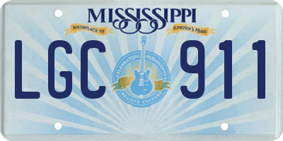 MS license plate LGC911