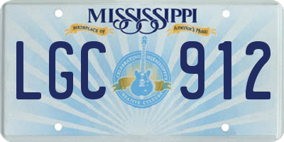 MS license plate LGC912