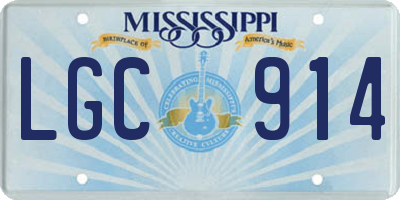 MS license plate LGC914