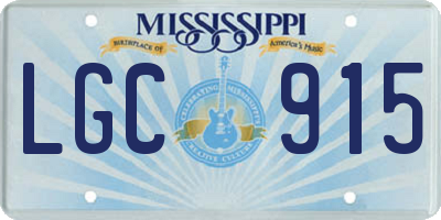 MS license plate LGC915