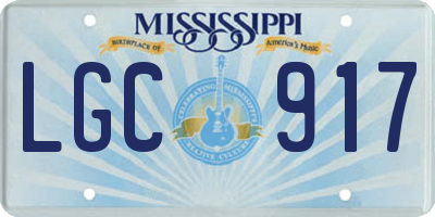 MS license plate LGC917