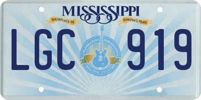 MS license plate LGC919