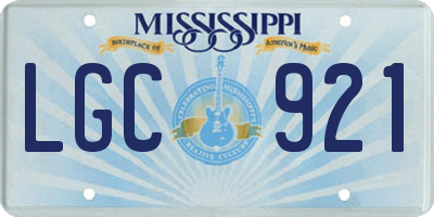 MS license plate LGC921