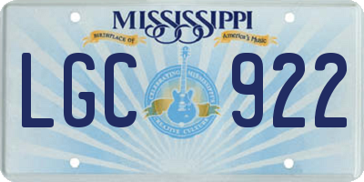 MS license plate LGC922
