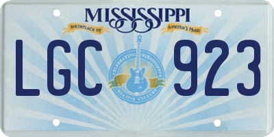 MS license plate LGC923