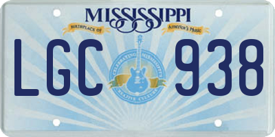 MS license plate LGC938
