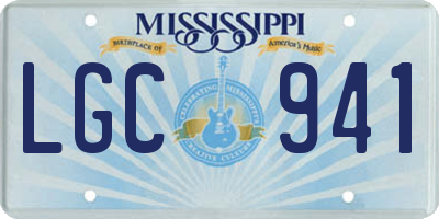 MS license plate LGC941