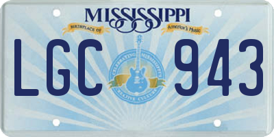 MS license plate LGC943