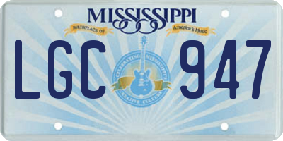 MS license plate LGC947