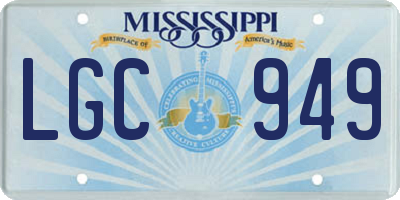 MS license plate LGC949