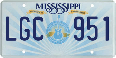 MS license plate LGC951