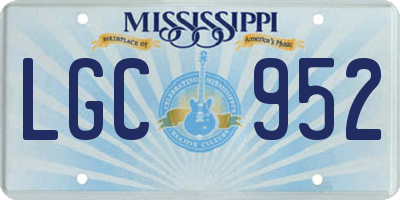 MS license plate LGC952