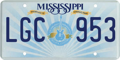 MS license plate LGC953