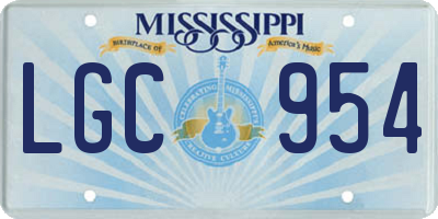 MS license plate LGC954