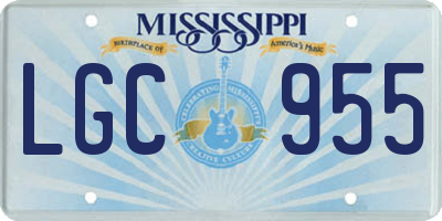 MS license plate LGC955