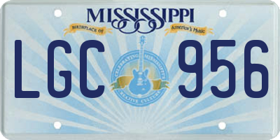 MS license plate LGC956