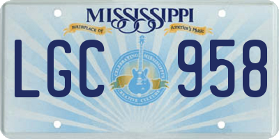 MS license plate LGC958