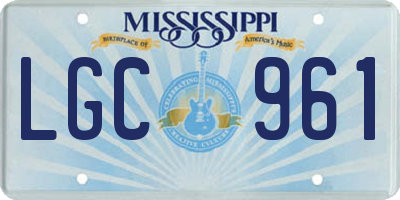 MS license plate LGC961