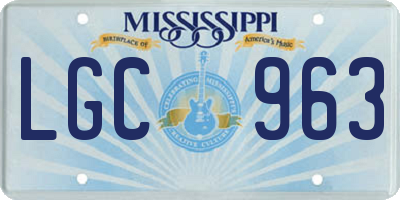 MS license plate LGC963
