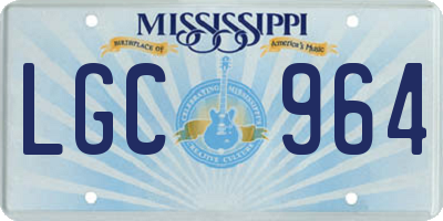 MS license plate LGC964