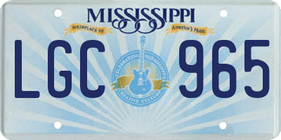 MS license plate LGC965