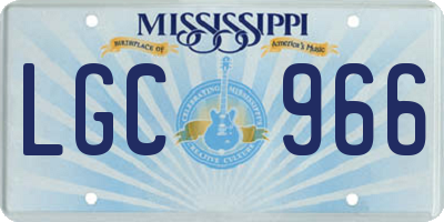 MS license plate LGC966
