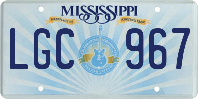 MS license plate LGC967