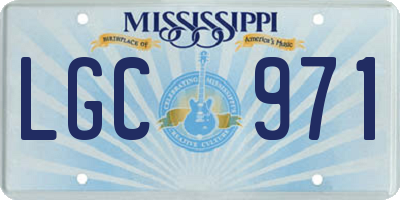 MS license plate LGC971