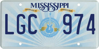 MS license plate LGC974