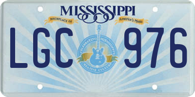 MS license plate LGC976