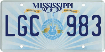 MS license plate LGC983