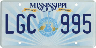 MS license plate LGC995