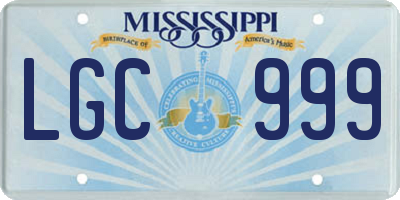MS license plate LGC999