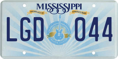 MS license plate LGD044