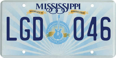 MS license plate LGD046