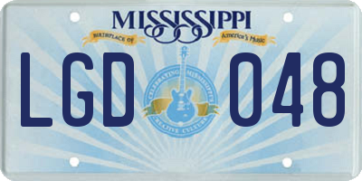 MS license plate LGD048
