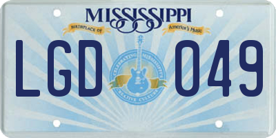 MS license plate LGD049