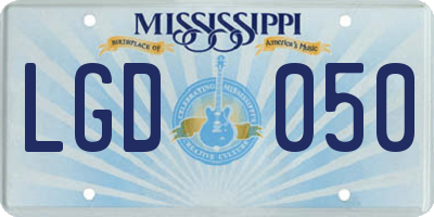 MS license plate LGD050