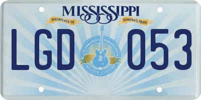 MS license plate LGD053